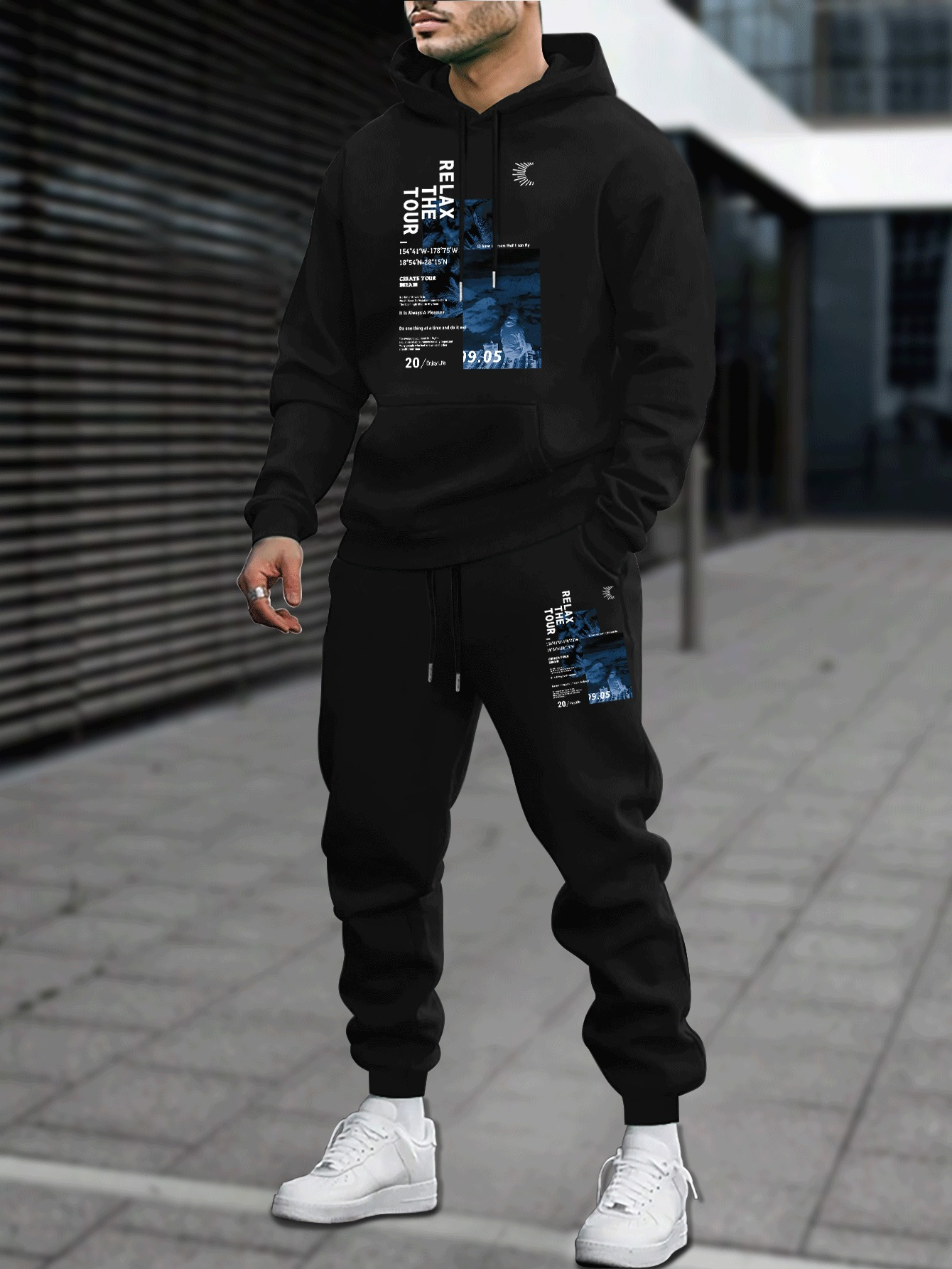 Outdoor Sport Hoodie - Мужской осенне-зимний спортивный костюм из 2